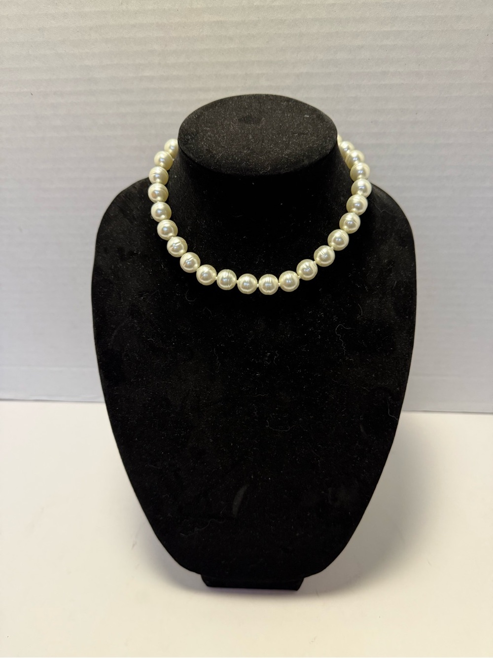 Vintage Givenchy faux Cream Pearls with rhinestone clasp